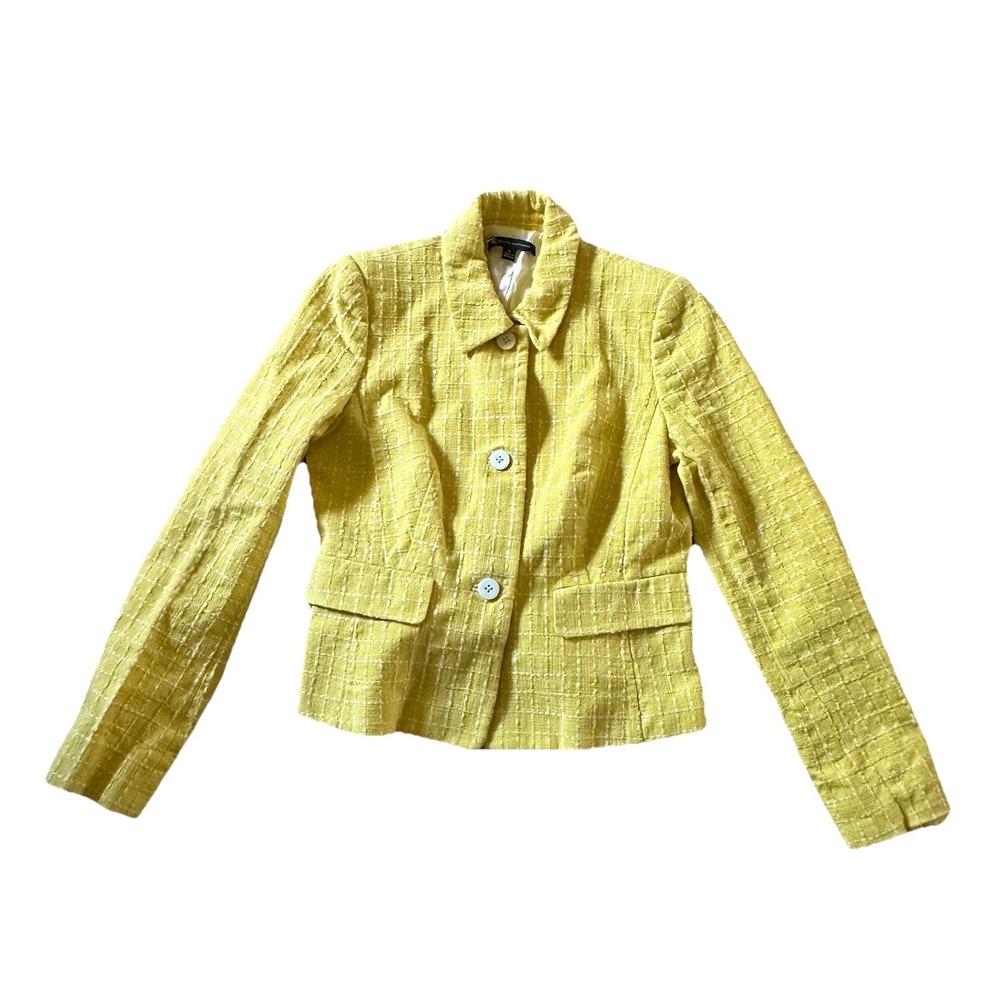 Brooks Brothers Yellow 3-Button Blazer Jacket Size 8 Preppy Office